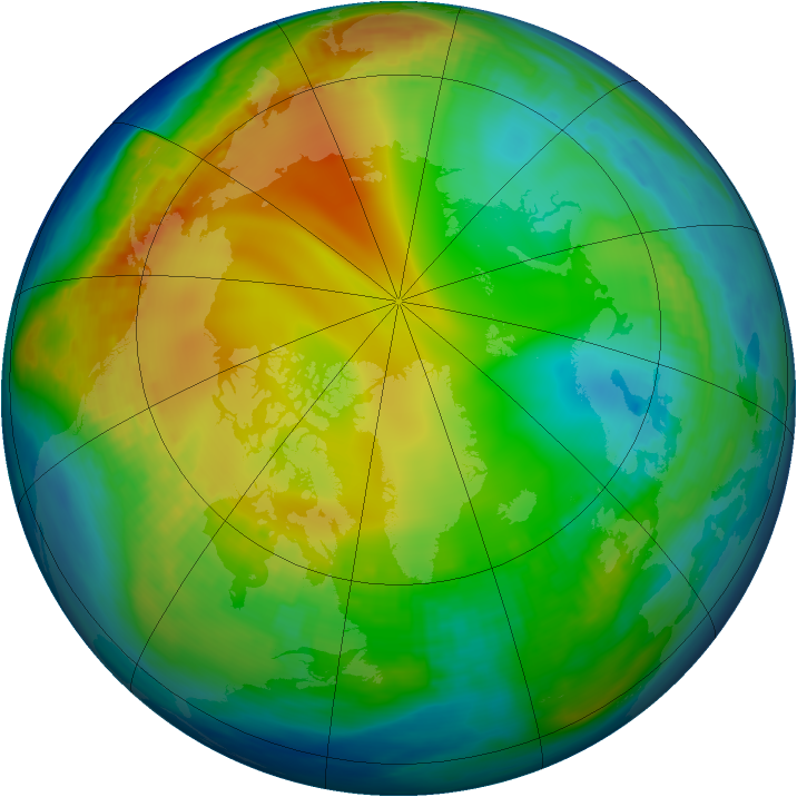Arctic ozone map for 03 December 1987